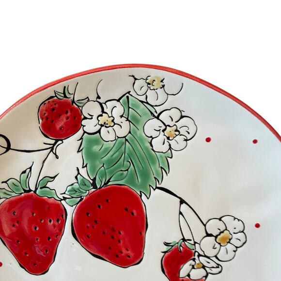 Eli + Ana Jewel of the Garden Strawberry 11in Dinner Plates Set of 4 NEW - Picture 3 of 15